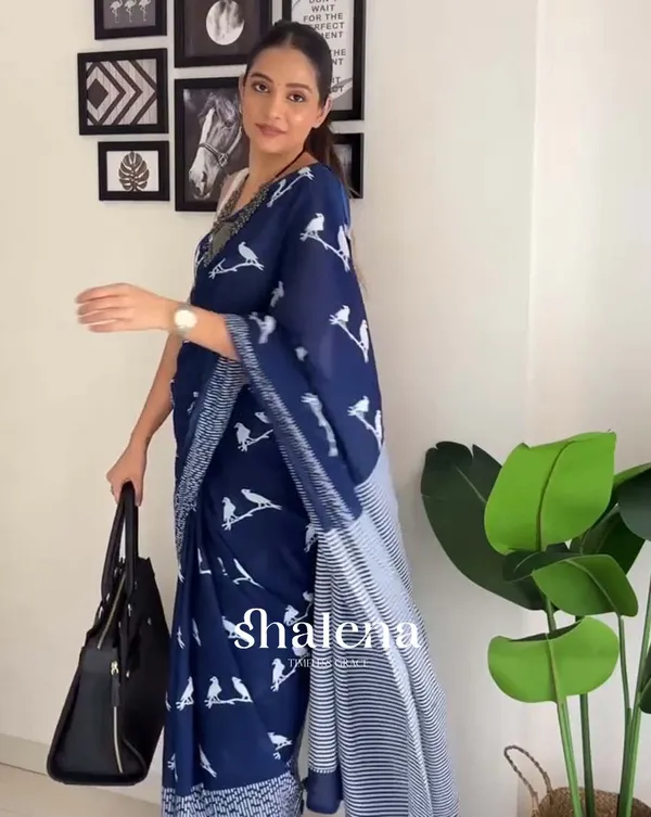 Navy_Mist_-_Navy_Blue_Linen_1-Minute_Ready_to_Wear_Saree_with_White_Blouse_Piece