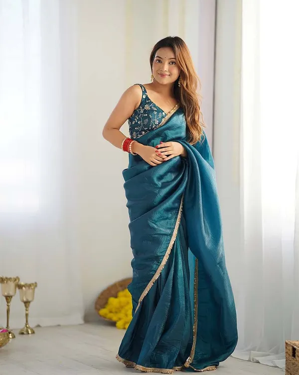 Rama_Color_1-Minute_Ready_To_Wear_Soft_Gold_Crush_Silk_Saree_with_Lace_Border_&_Stitched_Blouse