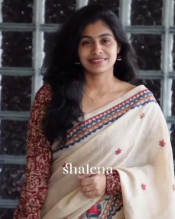 Noor-e-Maroon_-_Cream_Linen_1-Minute_Ready_to_Wear_Saree_with_Maroon_Blouse_Fabric