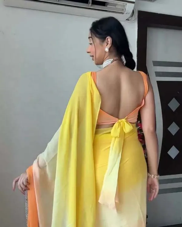 Yellow_Color_1-Minute_Ready_To_Wear_Georgette_Saree_With_Blouse_Piece