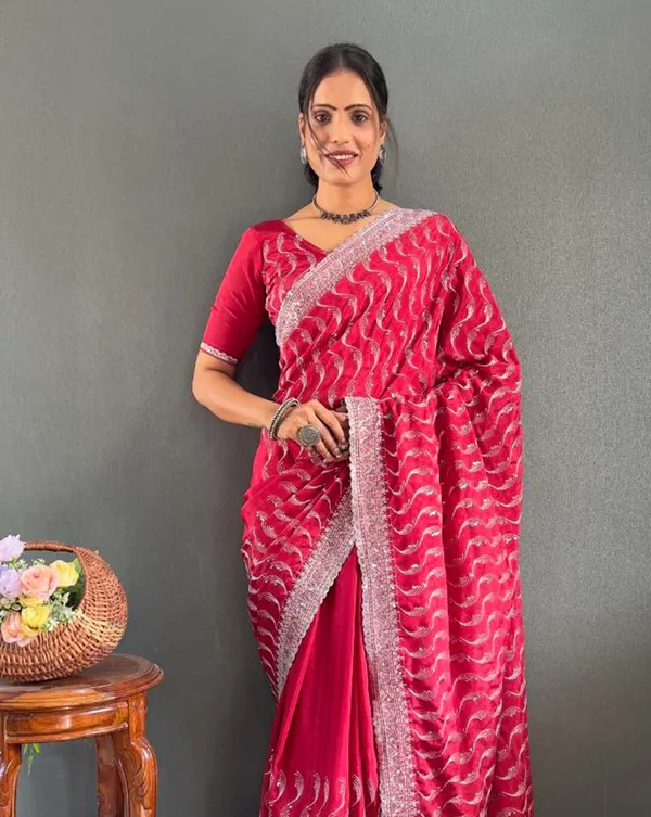 Pink_Color_1_-_Minute_Ready_to_Wear_Chinnon_Silk_Saree_with_Unstitch_Blouse_Piece