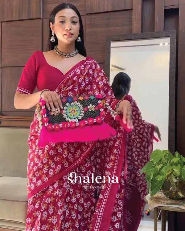 Pink_Color_1_-_Minute_Ready_to_Wear_Mulmul_Cotton_Saree_with_Blouse_Piece