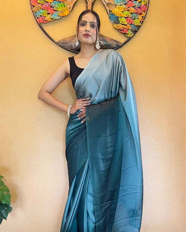 Rama_Color_1-Minute_Ready_To_Wear_Chiffon_Saree_With_Blouse_Piece