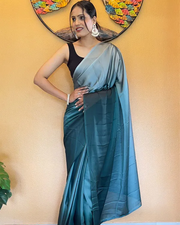 Rama_Color_1-Minute_Ready_To_Wear_Chiffon_Saree_With_Blouse_Piece