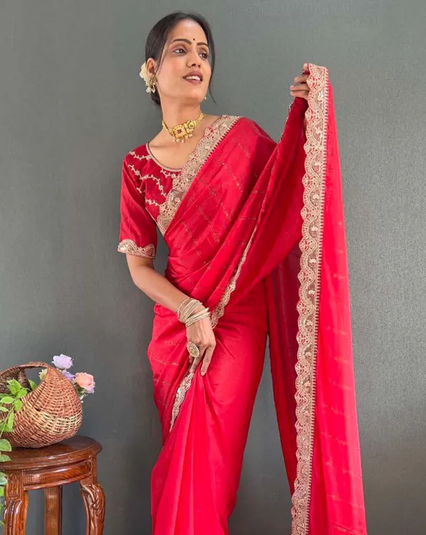 Red_Color_1_-_Minute_Ready_to_Wear_Star_Georgette_Silk_Saree_with_Unstitch_Blouse_Piece