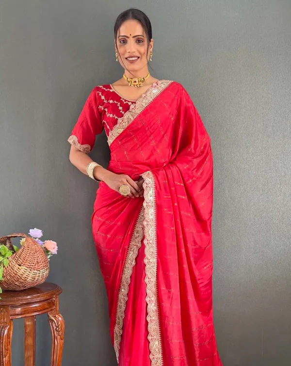 Red_Color_1_-_Minute_Ready_to_Wear_Star_Georgette_Silk_Saree_with_Unstitch_Blouse_Piece