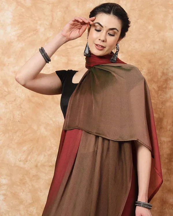 Brown_And_Orange_Color_1-Minute_Ready_To_Wear_Naylon_Saree_With_Blouse_Piece