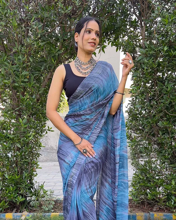 Blue_color_1-Minute_Ready_To_Wear_Naylon_Saree_With_Blouse_Piece