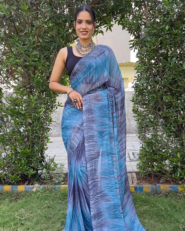 Blue_color_1-Minute_Ready_To_Wear_Naylon_Saree_With_Blouse_Piece
