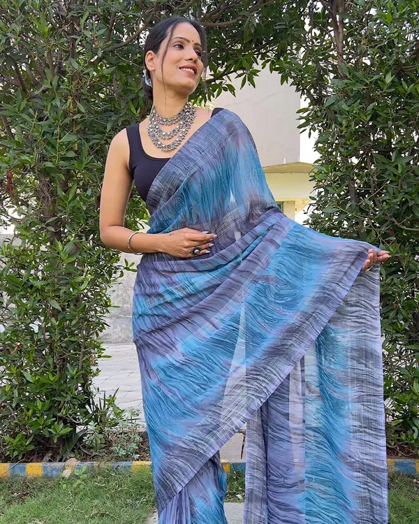 Blue_color_1-Minute_Ready_To_Wear_Naylon_Saree_With_Blouse_Piece