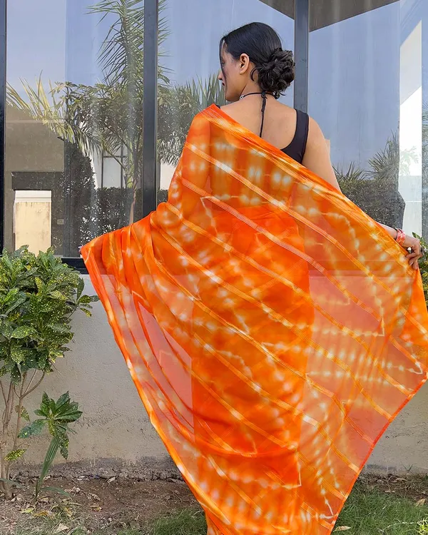 Orange_color_1-Minute_Ready_To_Wear_Naylon_Saree_With_Blouse_Piece