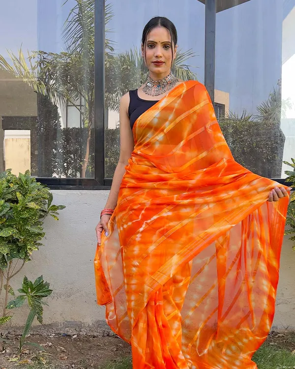 Orange_color_1-Minute_Ready_To_Wear_Naylon_Saree_With_Blouse_Piece