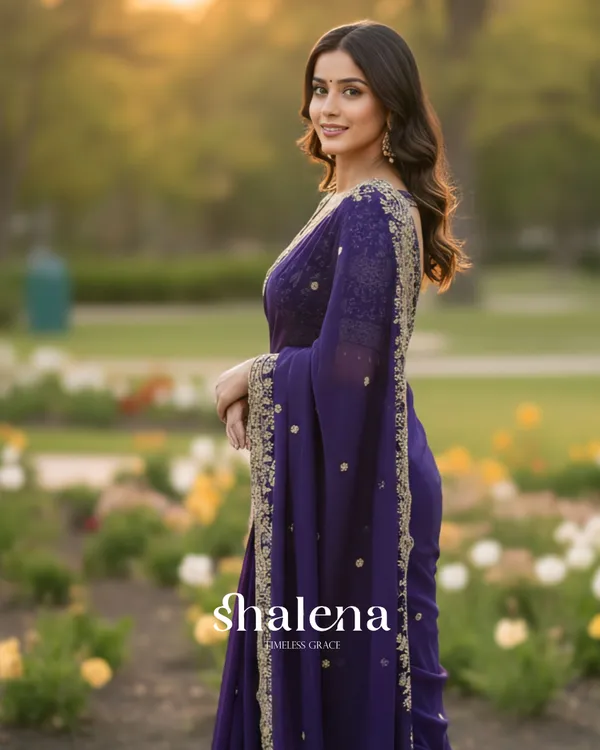 Panache_Royal_Blue_Embroidery_Work_Fancy_Silk_Saree_With_Captivating_Full_Stitched_Blouse