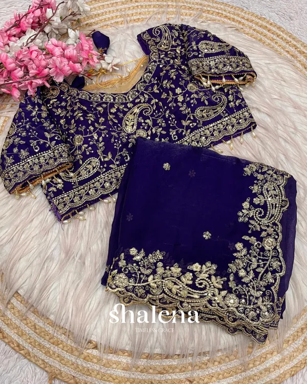 Panache_Royal_Blue_Embroidery_Work_Fancy_Silk_Saree_With_Captivating_Full_Stitched_Blouse
