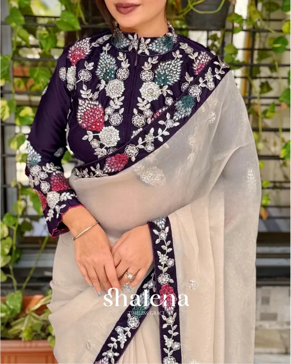 Vibrant_Beige_Rangoli_Silk_Sequence_Embroidery_Work_Saree_With_Stitched_Blouse