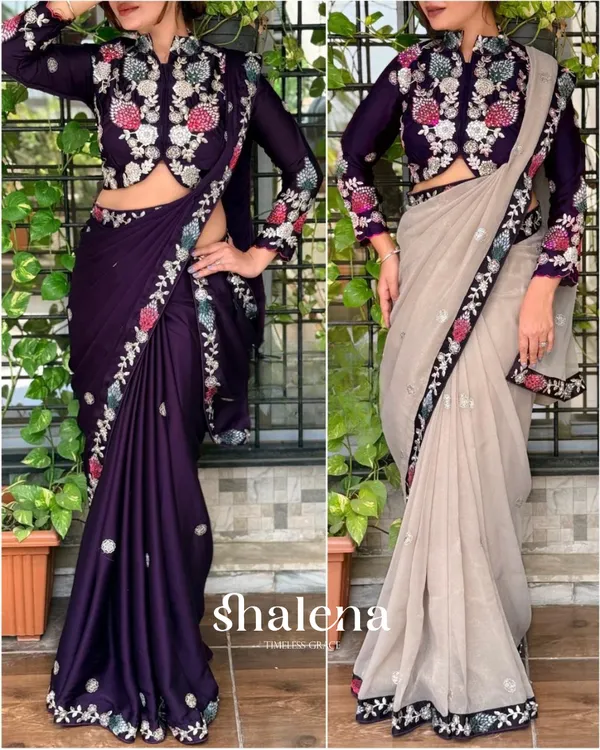 Vibrant_Beige_Rangoli_Silk_Sequence_Embroidery_Work_Saree_With_Stitched_Blouse