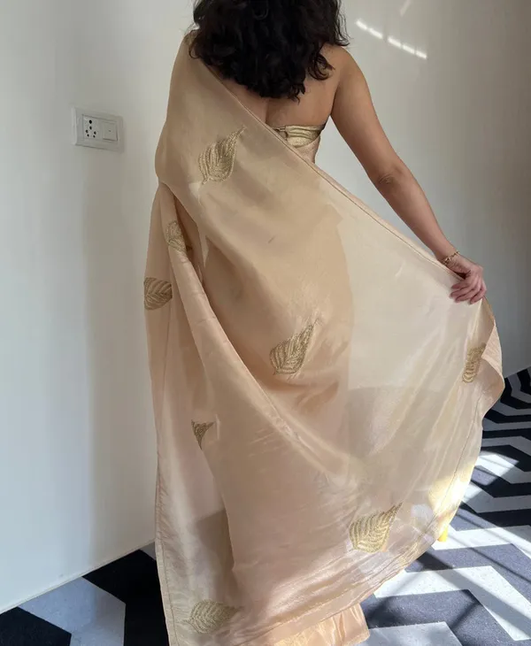 Cream_Color_Soft_Malai_Sattin_Silk_1_-_Minute_Ready_to_Wear_Saree_with_Fully_Stitch_Blouse_(Free_Size)_Up_to_44