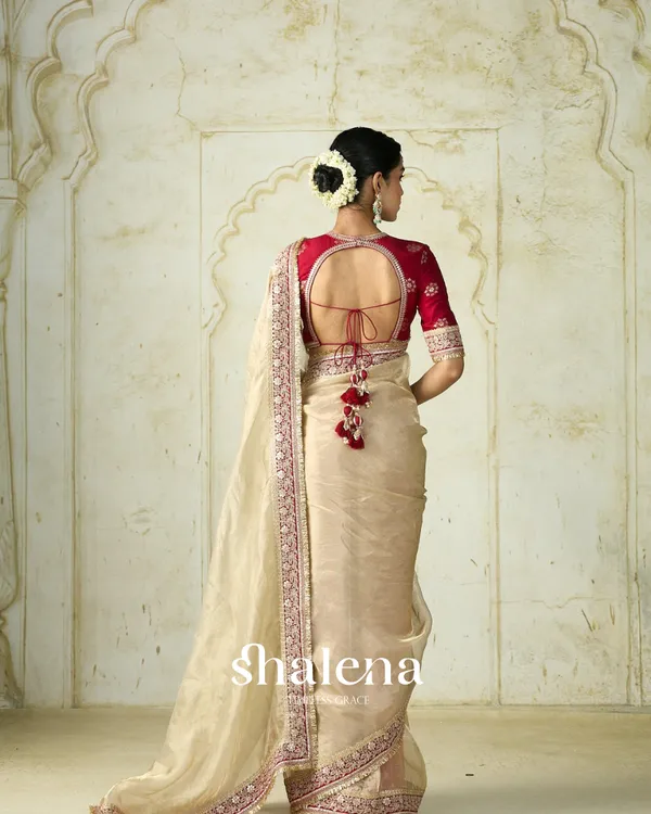 Seraglio_Beige_Embroidery_Work_Tweel_Net_Silk_Saree_With_Divine_Blouse_Piece