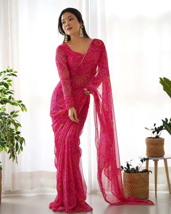 Pink_Color_1-Minute_Ready_To_Wear_Georgette_Saree_With_Blouse_Piece