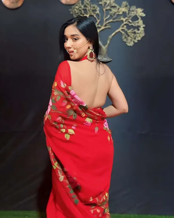 Red_Color_1-Minute_Ready_To_Wear_Georgette_Saree_With_Blouse_Piece