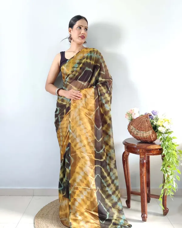 Black_And_Yellow_Color_1-Minute_Ready_To_Wear_Georgette_Saree_With_Blouse_Piece