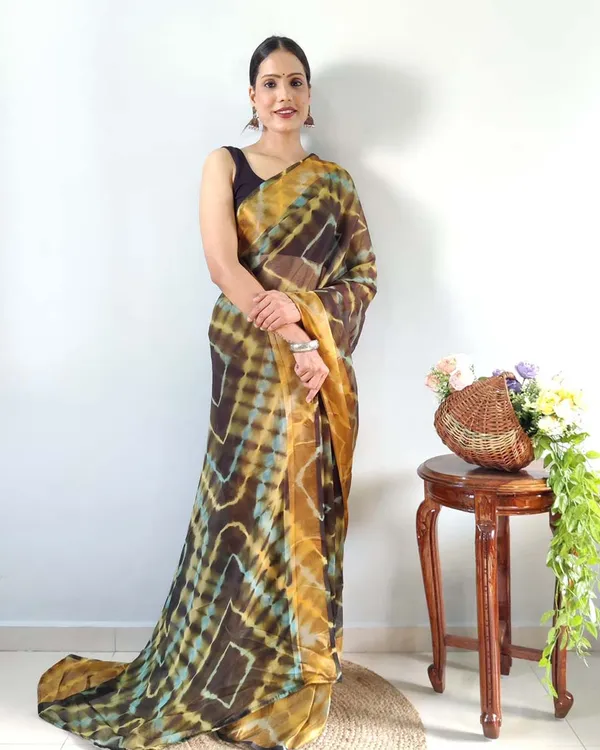Black_And_Yellow_Color_1-Minute_Ready_To_Wear_Georgette_Saree_With_Blouse_Piece