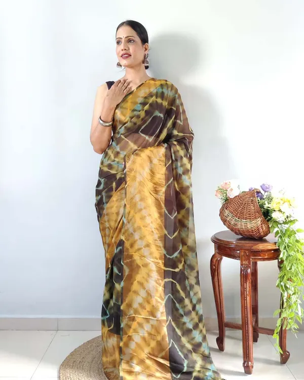 Black_And_Yellow_Color_1-Minute_Ready_To_Wear_Georgette_Saree_With_Blouse_Piece