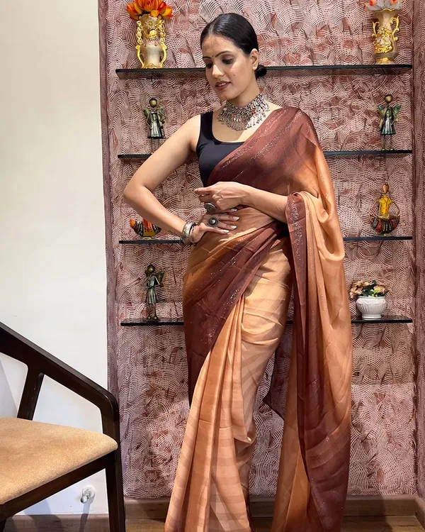 Orange_Color_1-Minute_Ready_To_Wear_Naylon_Saree_With_Blouse_Piece