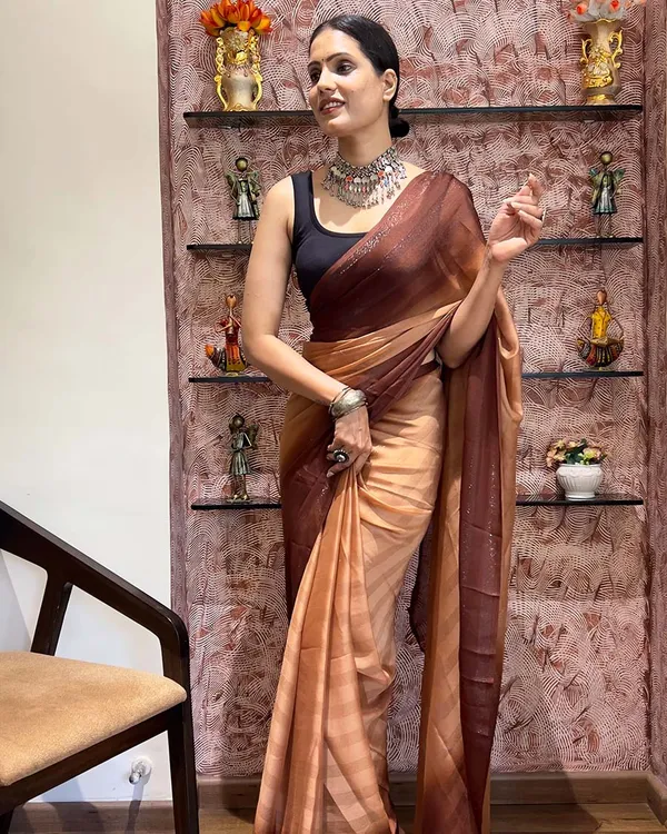 Orange_Color_1-Minute_Ready_To_Wear_Naylon_Saree_With_Blouse_Piece