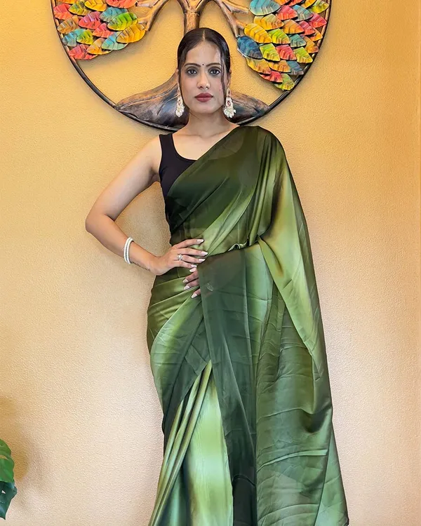 Parrot_Green_Color_1-Minute_Ready_To_Wear_Georgette_Saree_With_Blouse_Piece