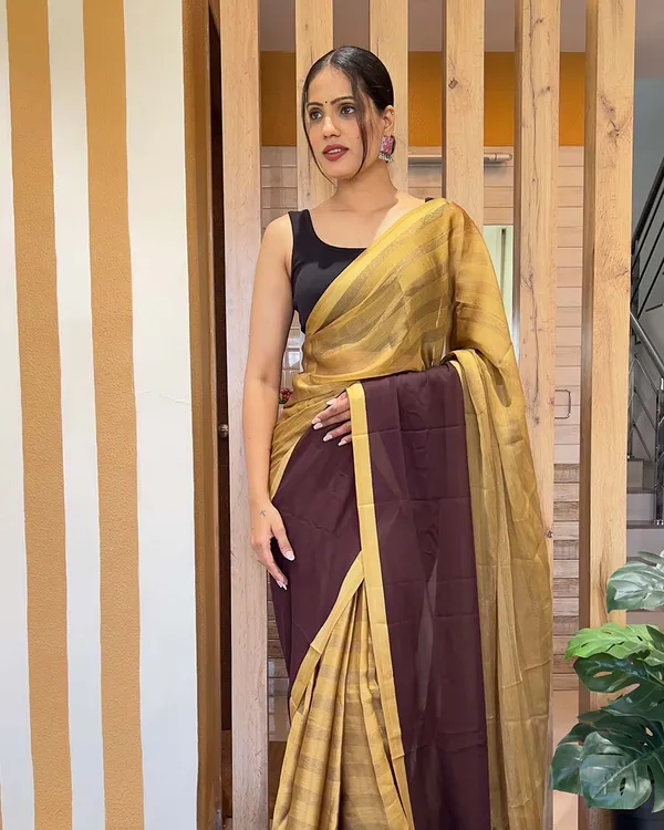 Coffie_Color_1-Minute_Ready_To_Wear_Naylon_Saree_With_Blouse_Piece