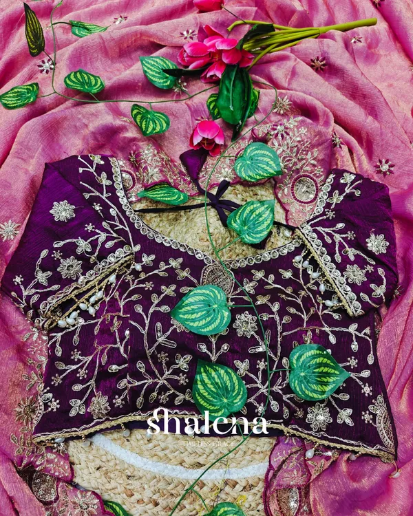 Grandiose_Pink_Fendy_Chiffon_Silk_Sequence_Embroidery_Work_Saree_With_Stitched_Blouse