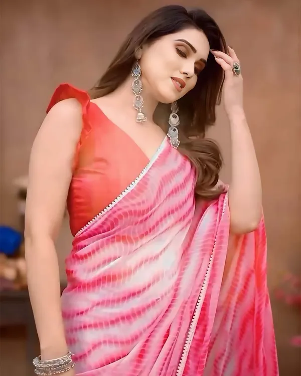 Pink_Color_1-Minute_Ready_To_Wear_Georgette_Saree_With_Blouse_Piece