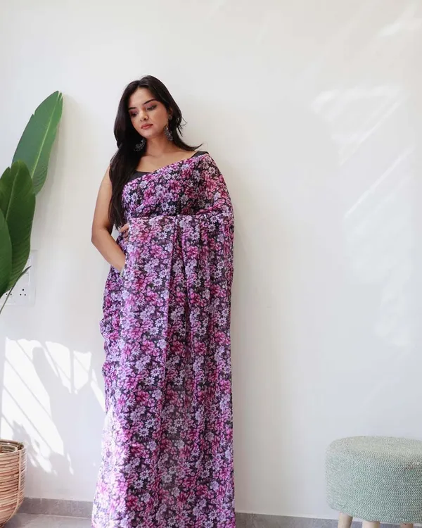 Light_Purple_Color_1-Minute_Ready_To_Wear_Georgette_Saree_With_Blouse_Piece