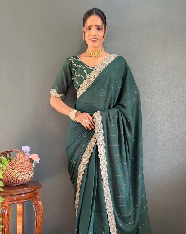 Green_Color_1_-_Minute_Ready_to_Wear_Star_Georgette_Silk_Saree_with_Unstitch_Blouse_Piece