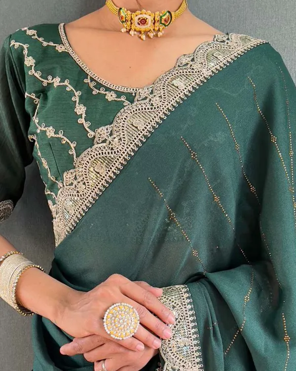 Green_Color_1_-_Minute_Ready_to_Wear_Star_Georgette_Silk_Saree_with_Unstitch_Blouse_Piece