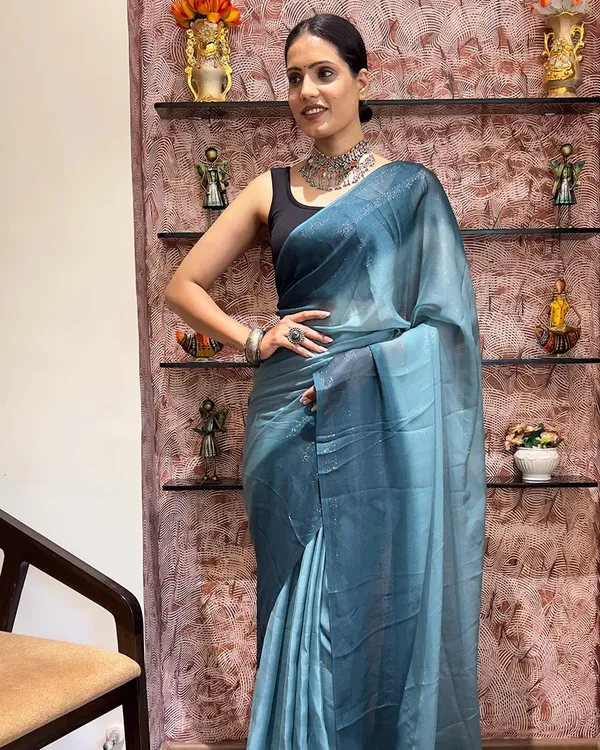 Rama_Color_1-Minute_Ready_To_Wear_Naylon_Saree_With_Blouse_Piece