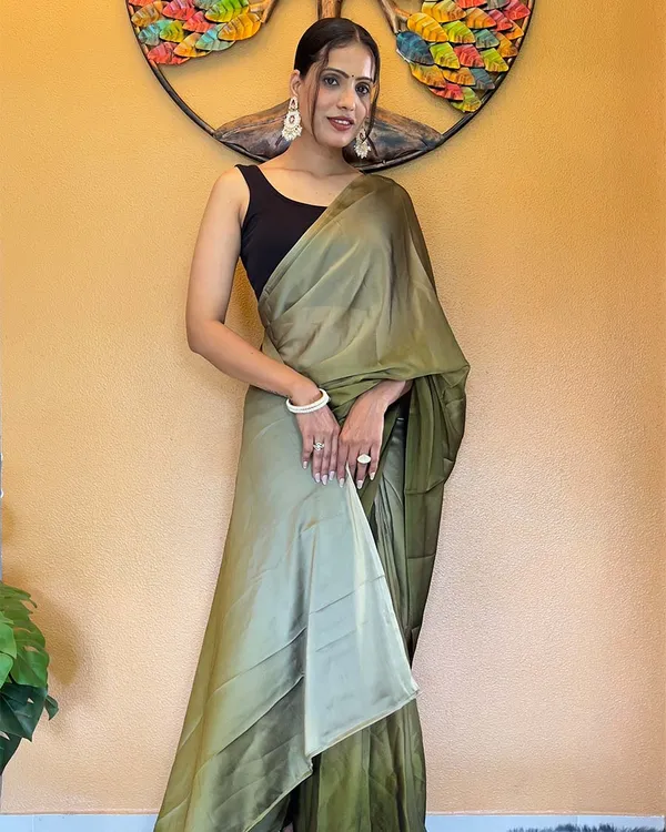 Mahendi_Color_1-Minute_Ready_To_Wear_Chiffon_Saree_With_Blouse_Piece