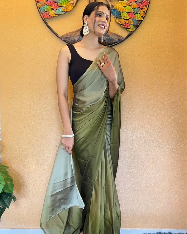Mahendi_Color_1-Minute_Ready_To_Wear_Chiffon_Saree_With_Blouse_Piece