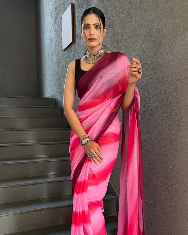 Pink_Color_1-Minute_Ready_To_Wear_Georgette_Saree_With_Blouse_Piece