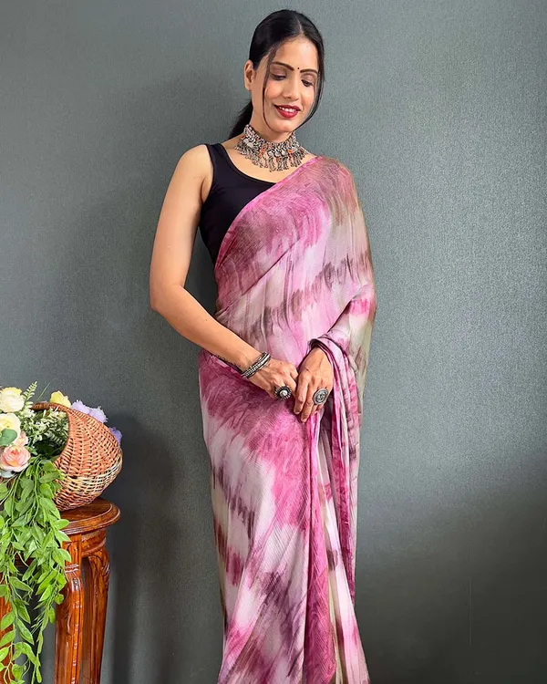 Multi_Color_1-Minute_Ready_To_Wear_Naylon_Saree_With_Blouse_Piece