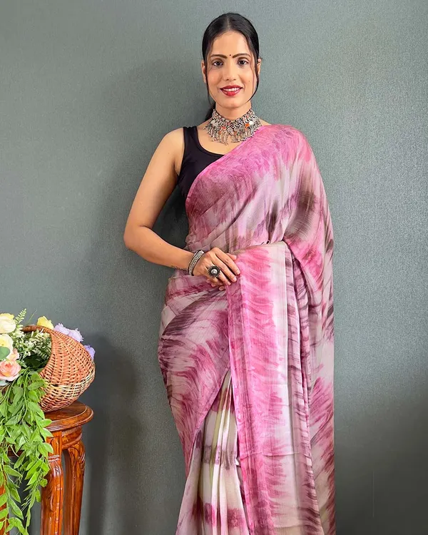 Multi_Color_1-Minute_Ready_To_Wear_Naylon_Saree_With_Blouse_Piece