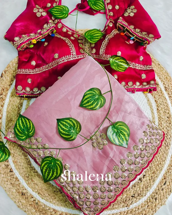 Denouement_Pink_Embroidery_Work_Jimmy_Choo_Silk_Saree_With_Marvellous_Full_Stitched_Blouse