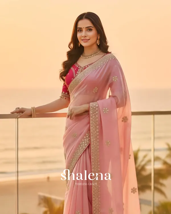 Denouement_Pink_Embroidery_Work_Jimmy_Choo_Silk_Saree_With_Marvellous_Full_Stitched_Blouse