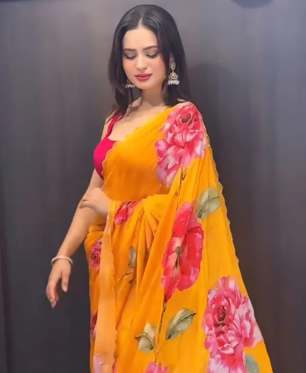Yellow_Color_Georgette_1_-_Minute_Ready_to_Wear_Saree_with_Blouse_Piece