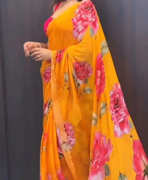 Yellow_Color_Georgette_1_-_Minute_Ready_to_Wear_Saree_with_Blouse_Piece
