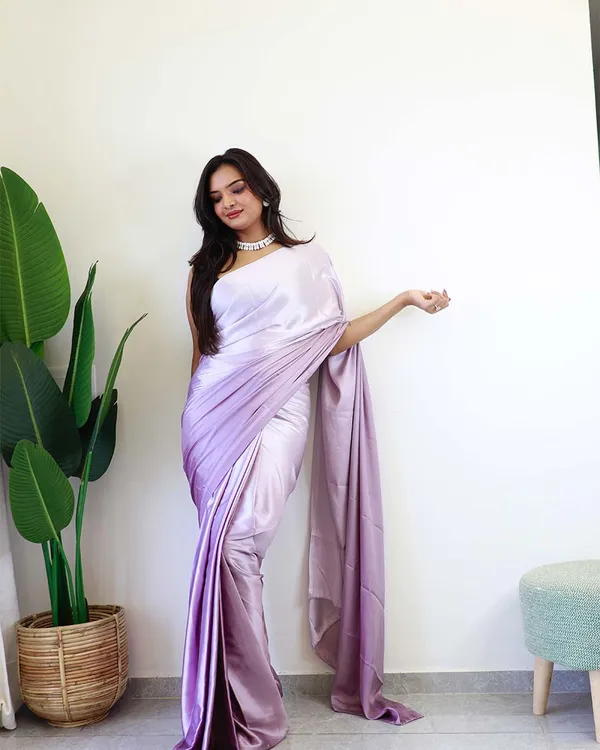 Lavender_Colour_1-Minute_Ready_To_Wear_Chiffon_Saree_With_Blouse_Piece