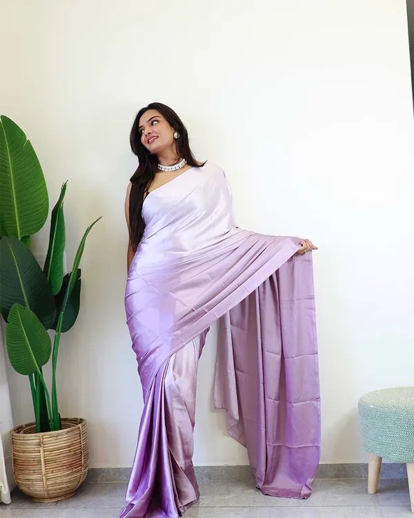 Lavender_Colour_1-Minute_Ready_To_Wear_Chiffon_Saree_With_Blouse_Piece