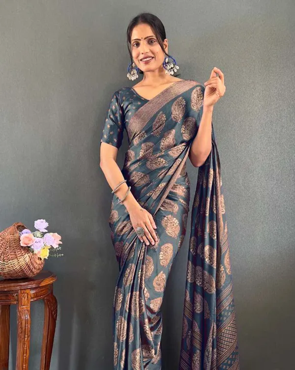 Grey_Color_1_-_Minute_Ready_to_Wear_Moss_Silk_Saree_with_Unstitch_Blouse_Piece