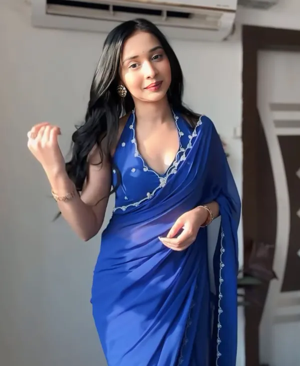Blue_Color_Georgette_1_-_Minute_Ready_to_Wear_Saree_with_Blouse_Piece